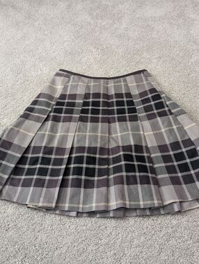 Moschino Aeffe Vintage Brown Multicolor Plaid Skirt 8